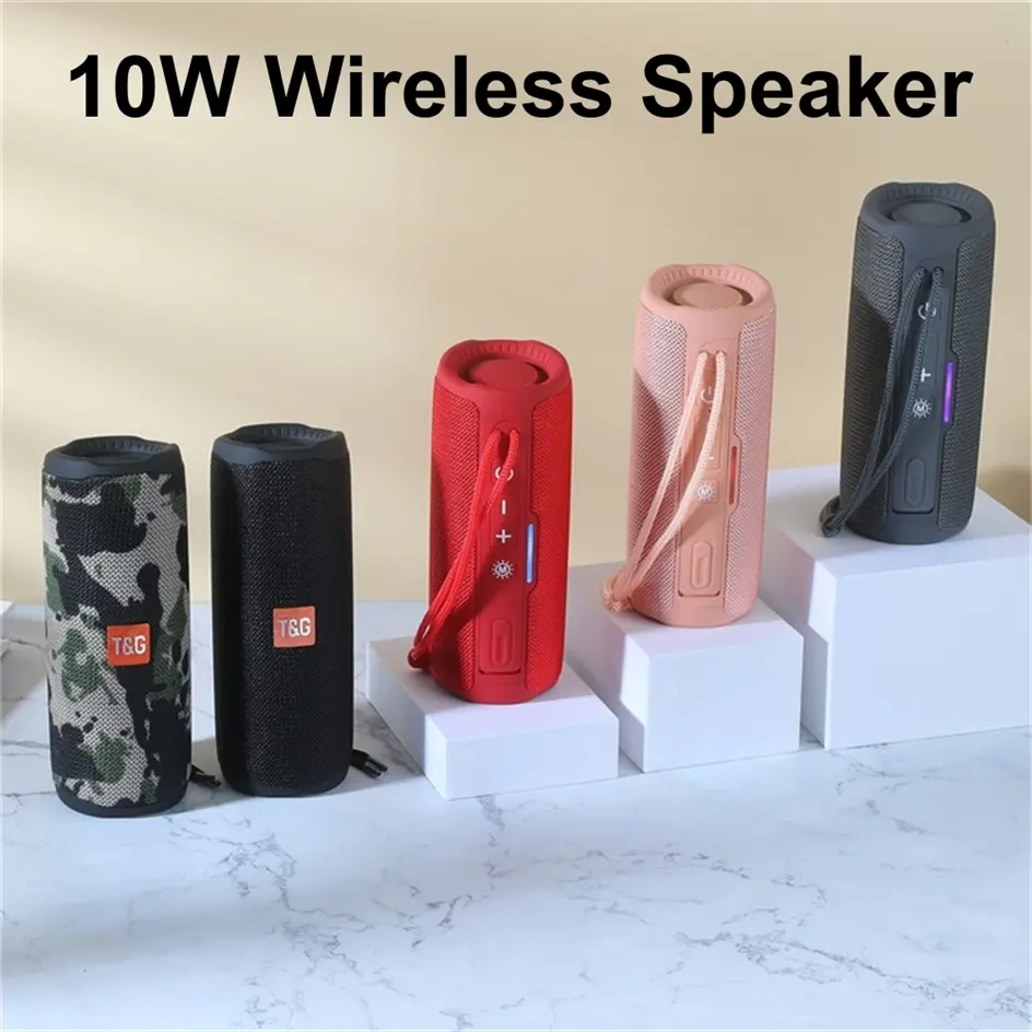 T&G Portable Wireless Multifunctional Desktop Speaker, Rechargeable Waterproof Speaker with LED Light, Bluetooth-compatible Speaker for Home, Outdoor, Travel, Audio, Portable Waterproof Speakers