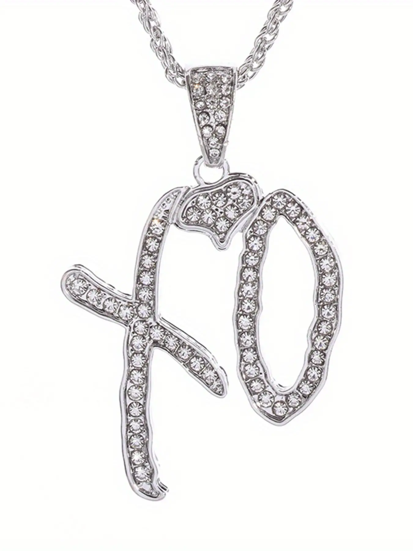 Elegant Shiny Hip-Hop Style Xo Letter Fashion Pendant Necklace, Women's Street Rock Rap Party Jewelry, Perfect for Daily Wear and Parties