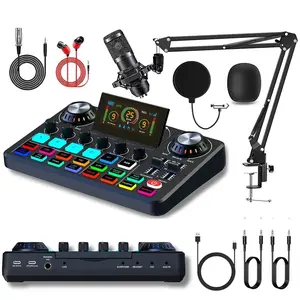 Professional Wireless Live Streaming Sound Card, BT Connection, Supports Phone/computer/PC, Microphone Interface, Audio Mixer, Tiktok, Podcast Equipment