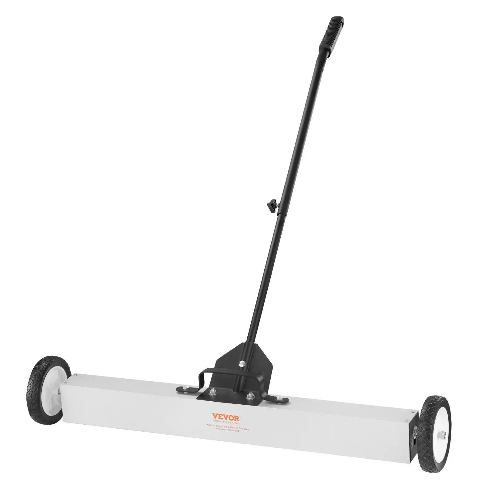 VEVOR 24-in Adjustable Push-Type Rolling Magnetic Sweeper, Durable Aluminum Alloy Magnetic Pick-Up Tool with Wheels, Telescopic Grip, 36-in Max 55 lbs Capacity, Large Tires, Enhanced Security, for Workshop & Garage Cleanup, DIY Enthusiasts