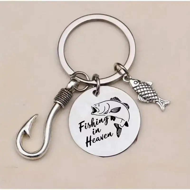 Nautical Fish Hook Keychain, Stainless Steel Metal Key Ring with “You’re My Best Catch” Engraved Tag, Fishing Themed Couple Gift, Sentimental Anniversary Keepsake for Boyfriend, Husband & Men’s Everyday Keys Accessory