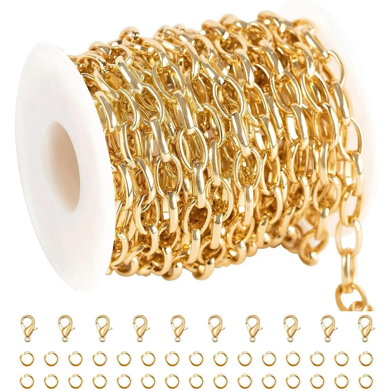 16.4  Oval    Making Chains with Findings, Lightweight Hippop Necklace Bracelet DIY Craft Chain Roll