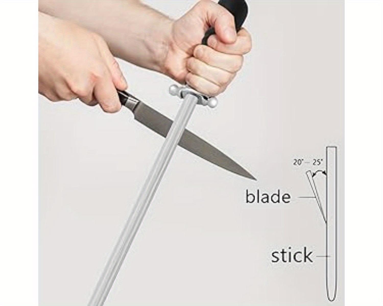 8-inch & 12-inch Honing Steel, Professional Carbon Sharpening Steel, 2 PCS Honing Rod/ Knife Steel, Kitchen Knives Honing Rod, Non-slip Handle, Kitchen Knife Sharpener Rod Repair Knife Edge