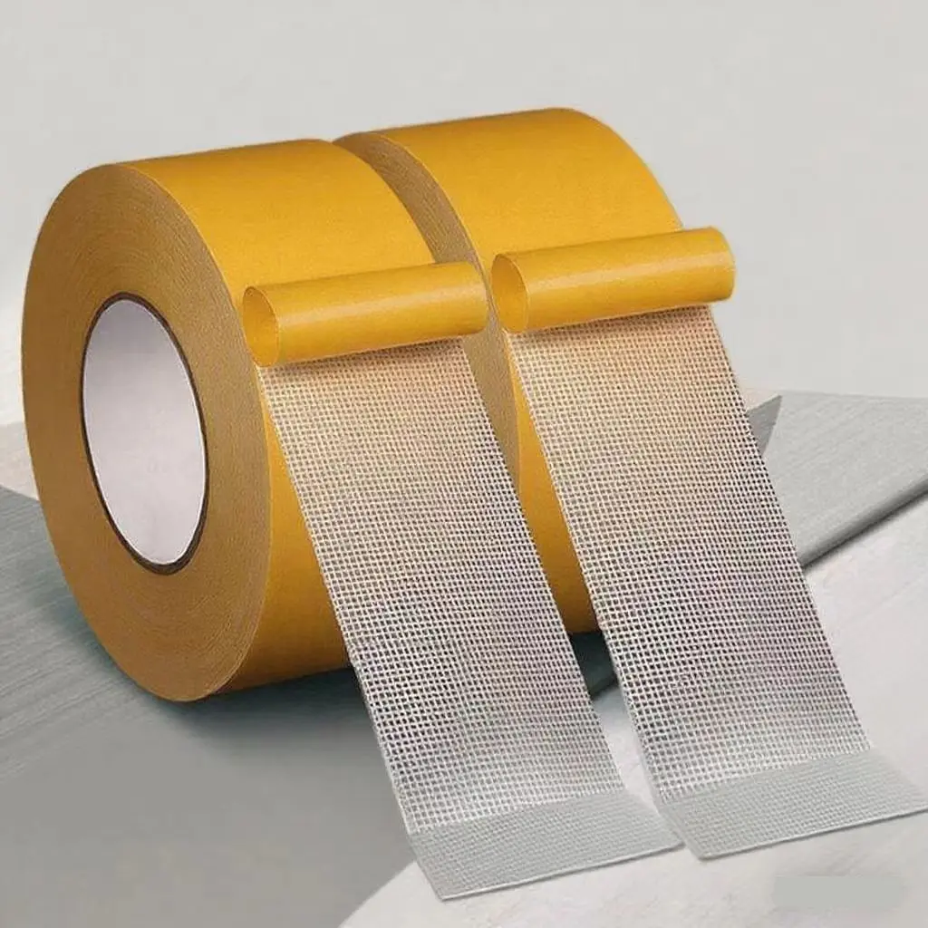 Grid Fabric Double Sided Tape With 300μ Thickness & 20m Length, Tearable Waterproof Adhesive Tape For Carpet Fixing, Poster Mounting And Daily Handcraft Use