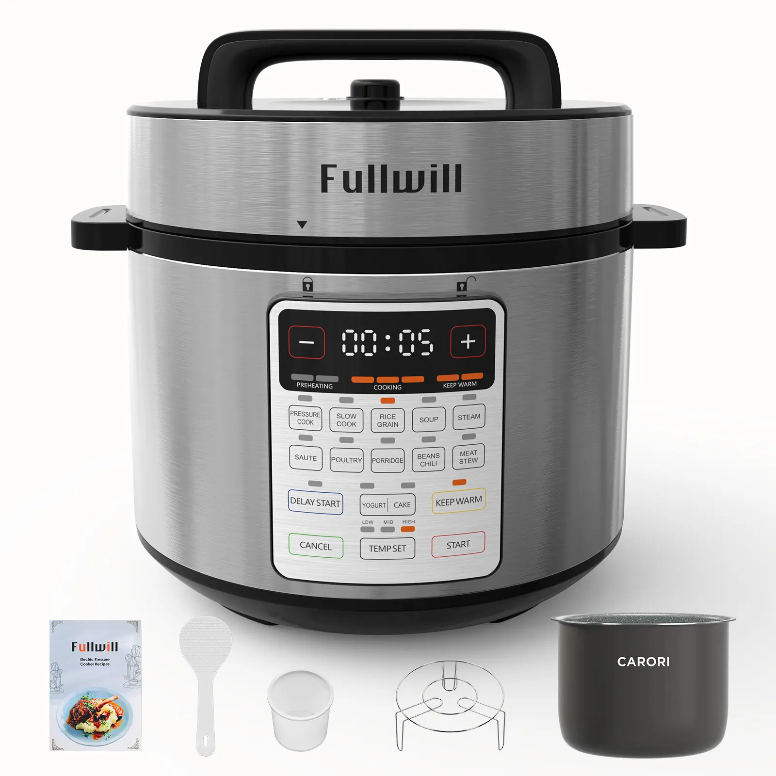 12-in-1 Electric Pressure Cooker 8Qt, 1200W, Quick Meals, Time-Saving, Healthy, Easy Cooking Appliance, Slow,Rice,Steamer, Sauté, Yogurt Maker, Warmer & Sterilizer,Safer Venting Design