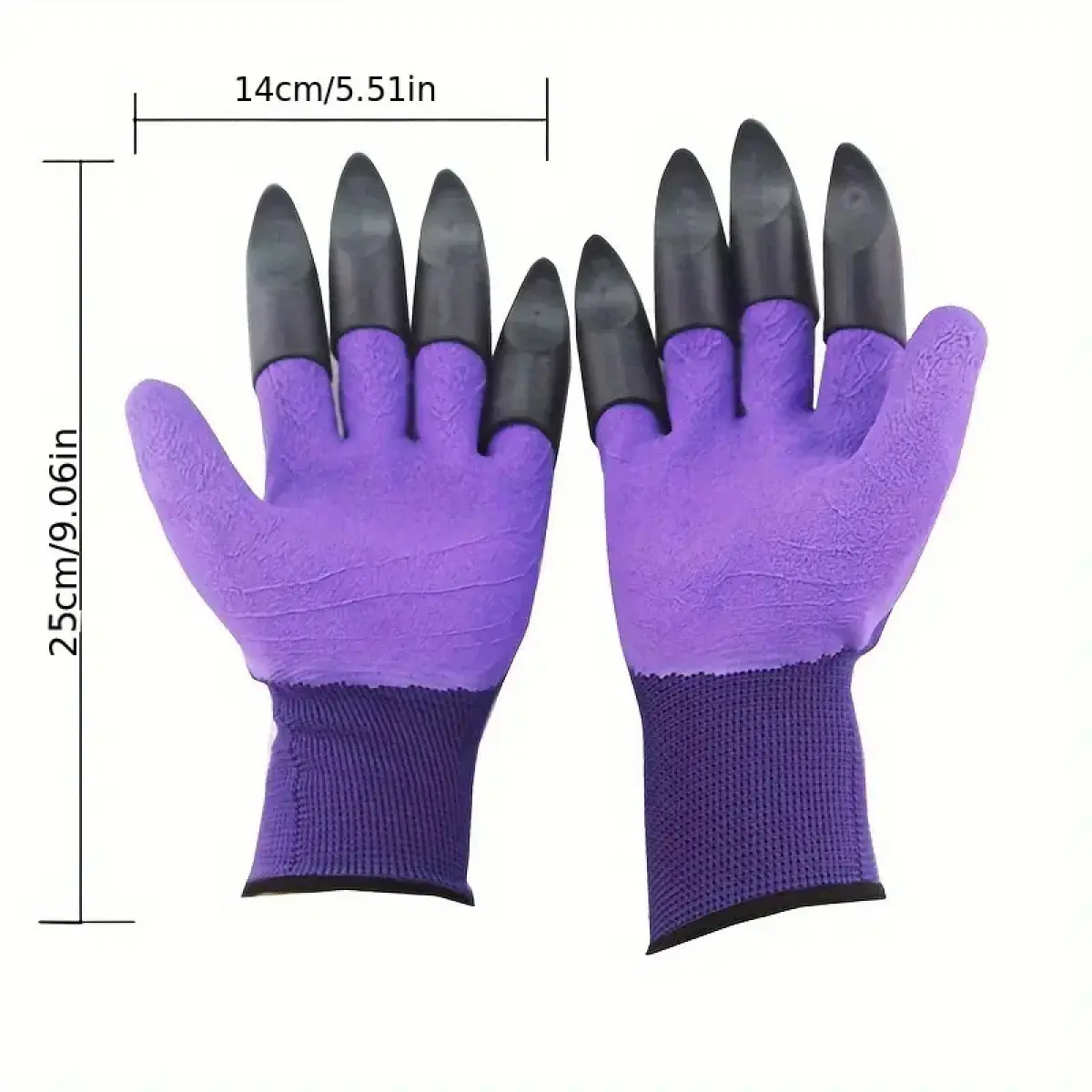 Garden Digging Gloves with Claws - Waterproof Latex Anti-Slip Home Care Working Gloves, Durable Protective Handwear for Planting, Weeding