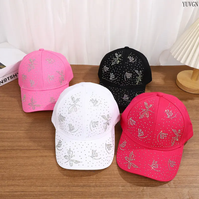 Sparkly Rhinestone Dragonfly Baseball Cap - Adjustable Curved Brim Bling Hat with Dragonfly Motif & Sparkly Finish, Casual Wear Accessory for Daily Outfits, Outdoor Walks