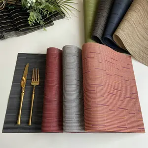 European Style Bamboo Pattern PVC Placemat, Non-Slip & Waterproof