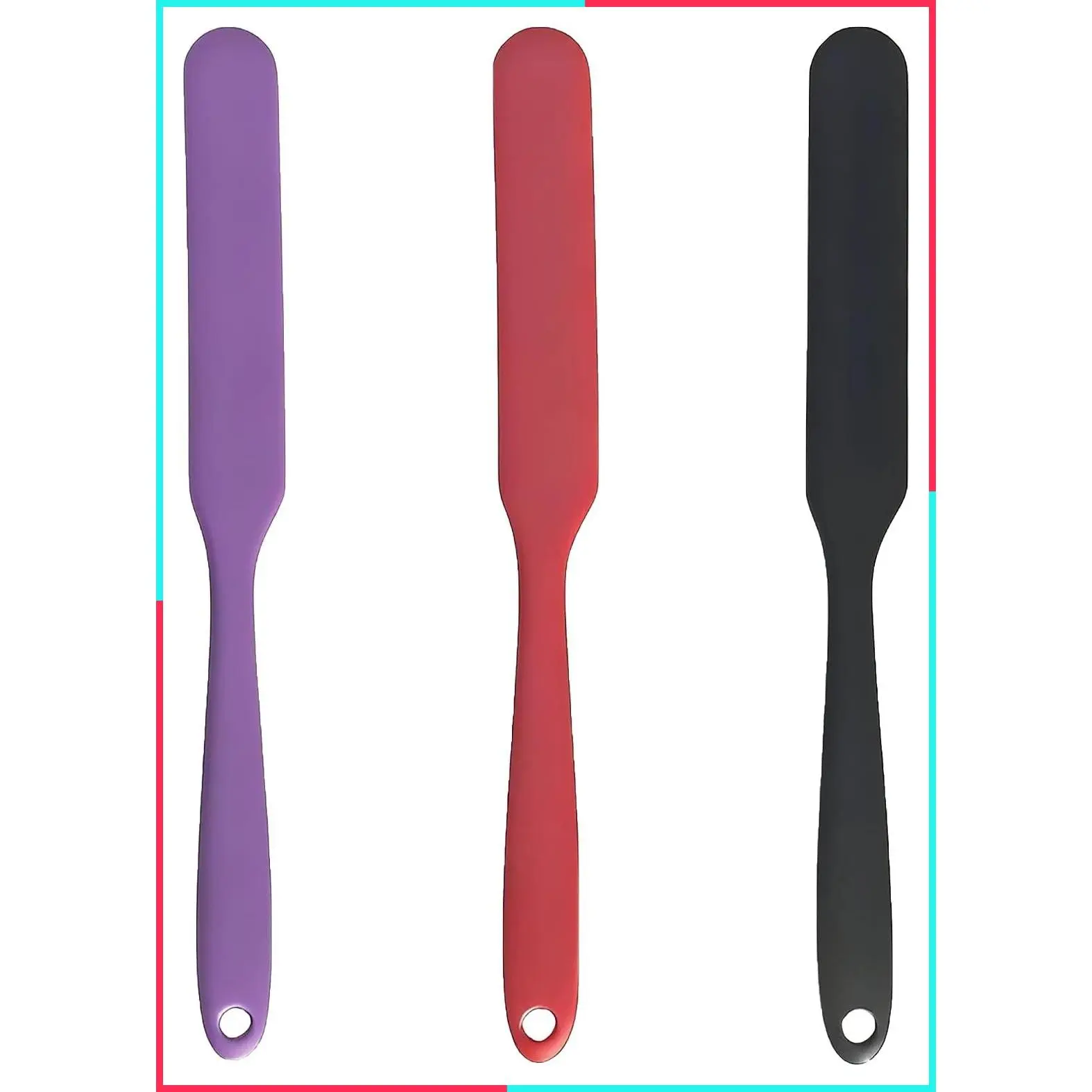 3 Pcs Jar Spatula, Food Grade Silicone Spatula, Sourdough Spatula, Heat Resistant Spatulas for Mixing, Scraping, Spreading Cake Butter, Dishwasher Safe, BPA Free