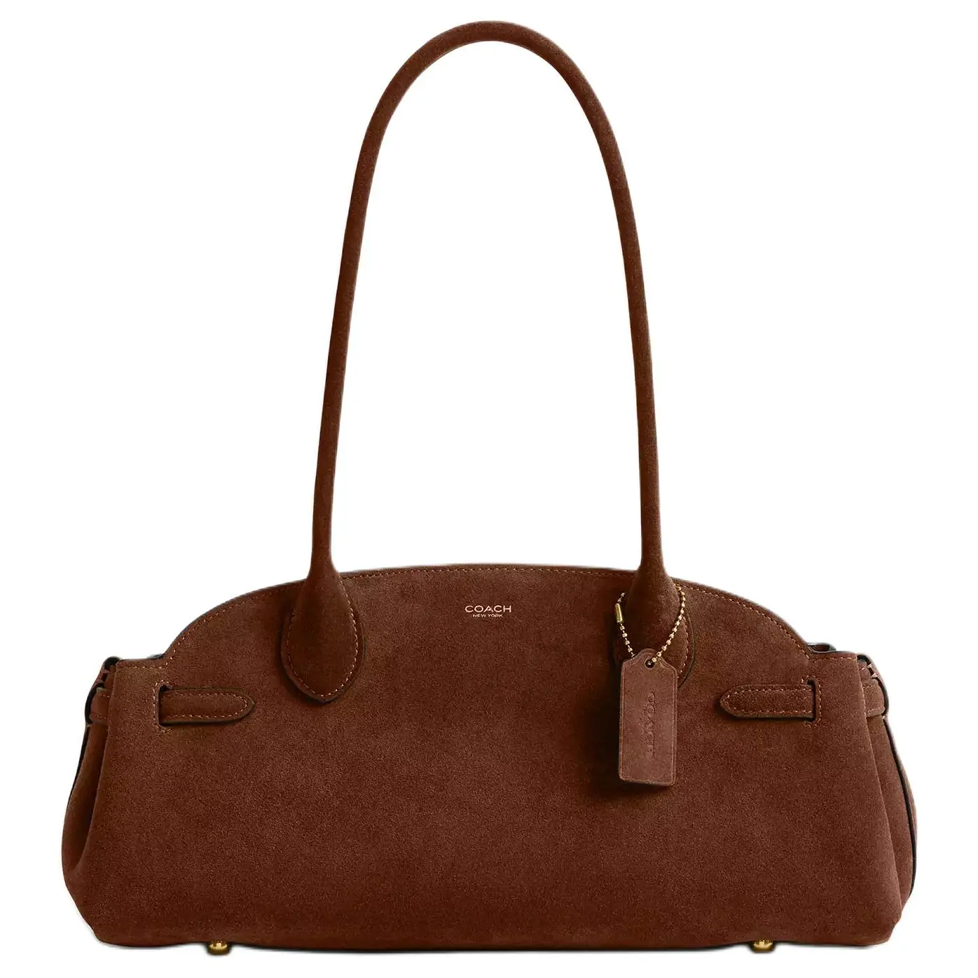 Coach Empire Carryall 34 Crossbody Bag for Women, Suede, Large, Brown