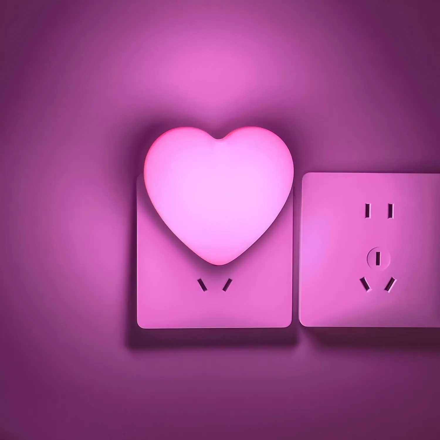 Night Lights Plug into Wall, LED Night Light for Kids, Cute Nightlight with Auto Dusk to Dawn Sensor, LED Nightlight with Soft Warm Light for Bedroom, Nursery, Bathroom, Hallway (Pink)