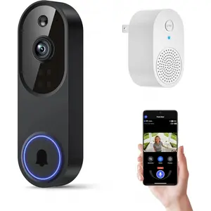 1080p Wireless Wi-Fi Video Doorbell Camera with Two Way Audio, Night Vision, Cloud Storage, AI Motion Detection, Support 2.4GHz Wi-Fi only