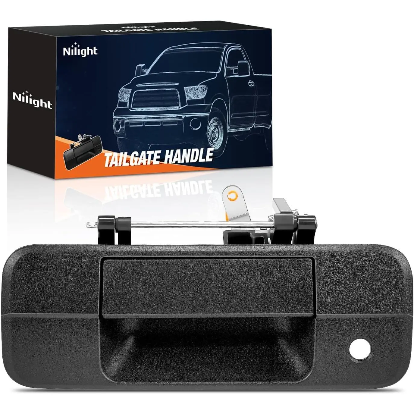 Nilight Solid Plastic Tailgate Handle - Compatible with 2007-2013 Toyota Tundra, Outside Liftgate Latch with Key Lock Hole Assembly, Direct Alignment Installation, Heat Resistant, Original Size, Replaces OEM# 81213, TO1915113, 69090-0C040, Automotive, Rep