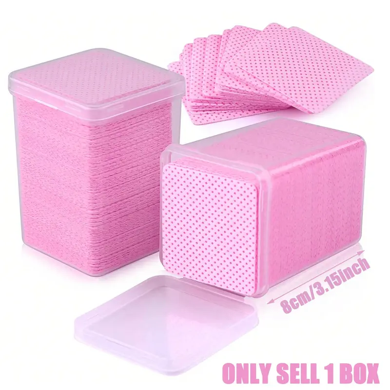 Nail Wipes - Professional Lint-Free Nail Polish Remover Pads, Fingernail Polish Remover, UV Gel Cleansing Tissues, Gel Remover For Nails, Unscented Manicure Prep And Finish Nail Art Cleaning Tool