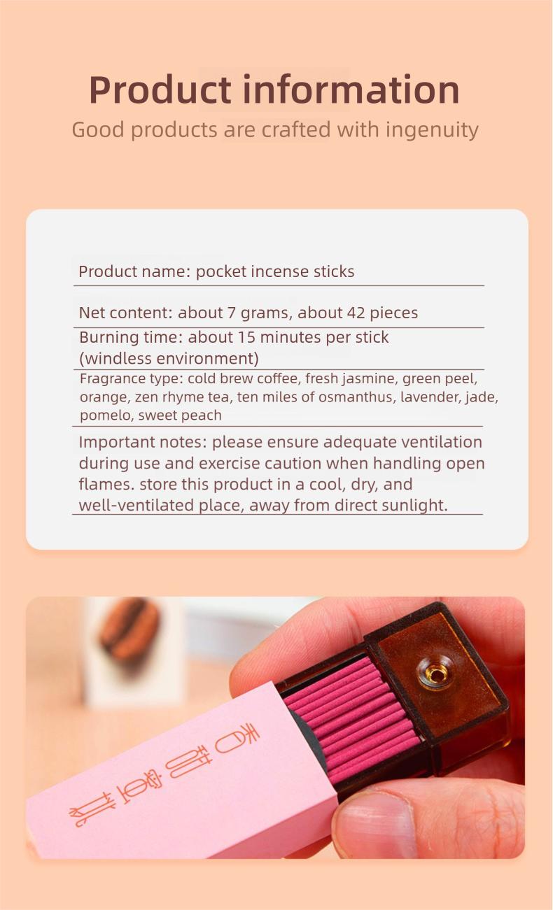 Portable Pocket Coffee Incense Sticks with Built-in Fragrance Jack for Home Business Travel Cafes Offices Compact Adorable Design【where can i buy this product tiktok shop】 aromatherapy