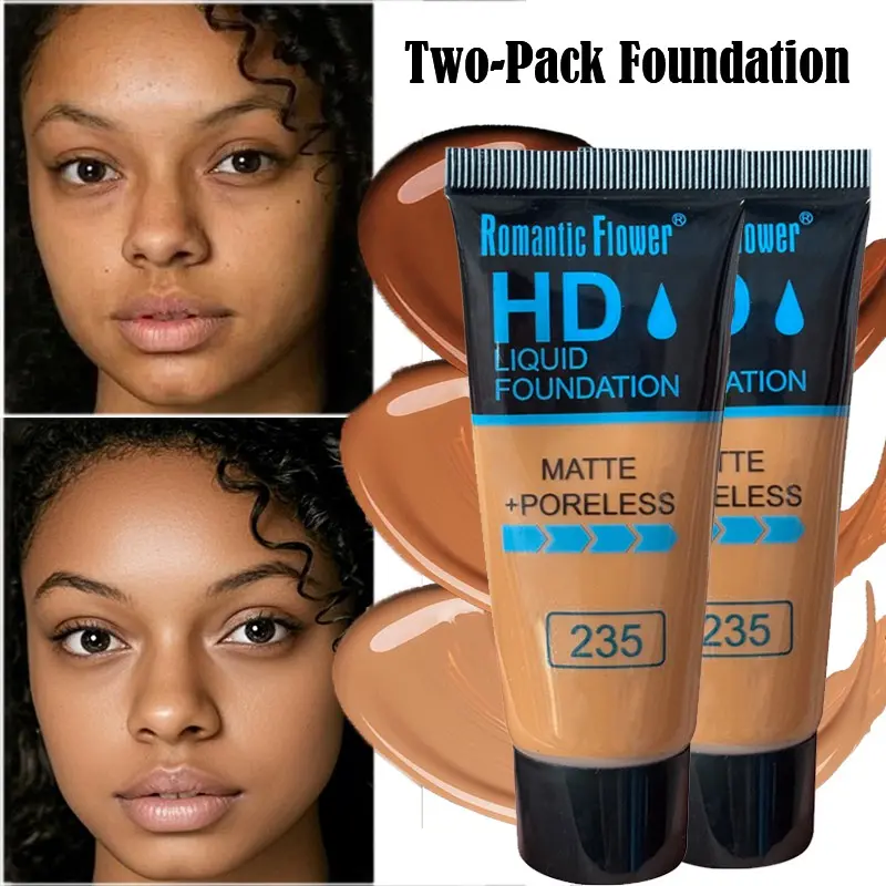 Two-Piece Concealer Foundation Liquid, Flawless Coverage Foundation, Ultra-Light Texture, Lightweight, Full Coverage, Natural Finish, Perfect Gift for Her, Essential Makeup Item