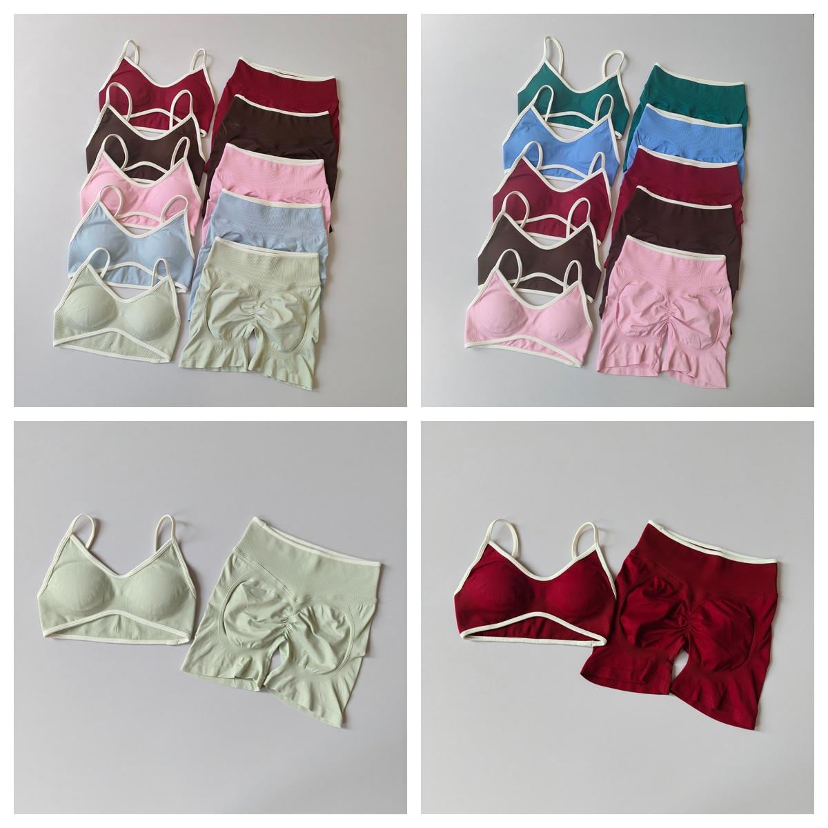 2 Piece Women Sportswear Push Up Workout Yoga Sets Athletic Gym Legging Fitness Bra Crop Top Active Wear Suits