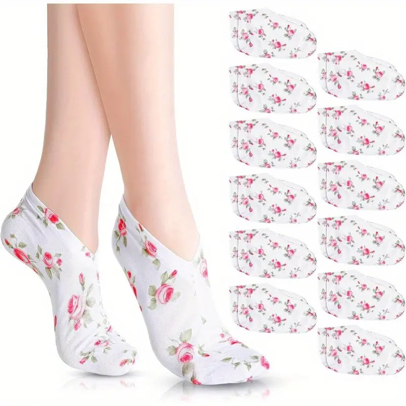 2pcs Moisturizing Floral Socks - Intensive Overnight Hydration for Soft, Smooth Skin, Unisex Design for Women and Men, Enhance Moisture Levels and Soothe Dry, Itchy Feet