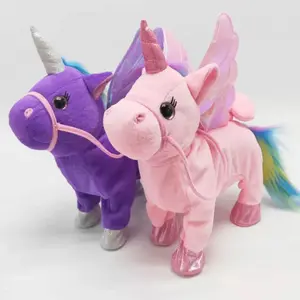 Cute Plush Unicorn Alpaca Toys Girls Kids Walking Talking Plush Electric with Music Toy 35cm Plush Electric Children's Gifts
