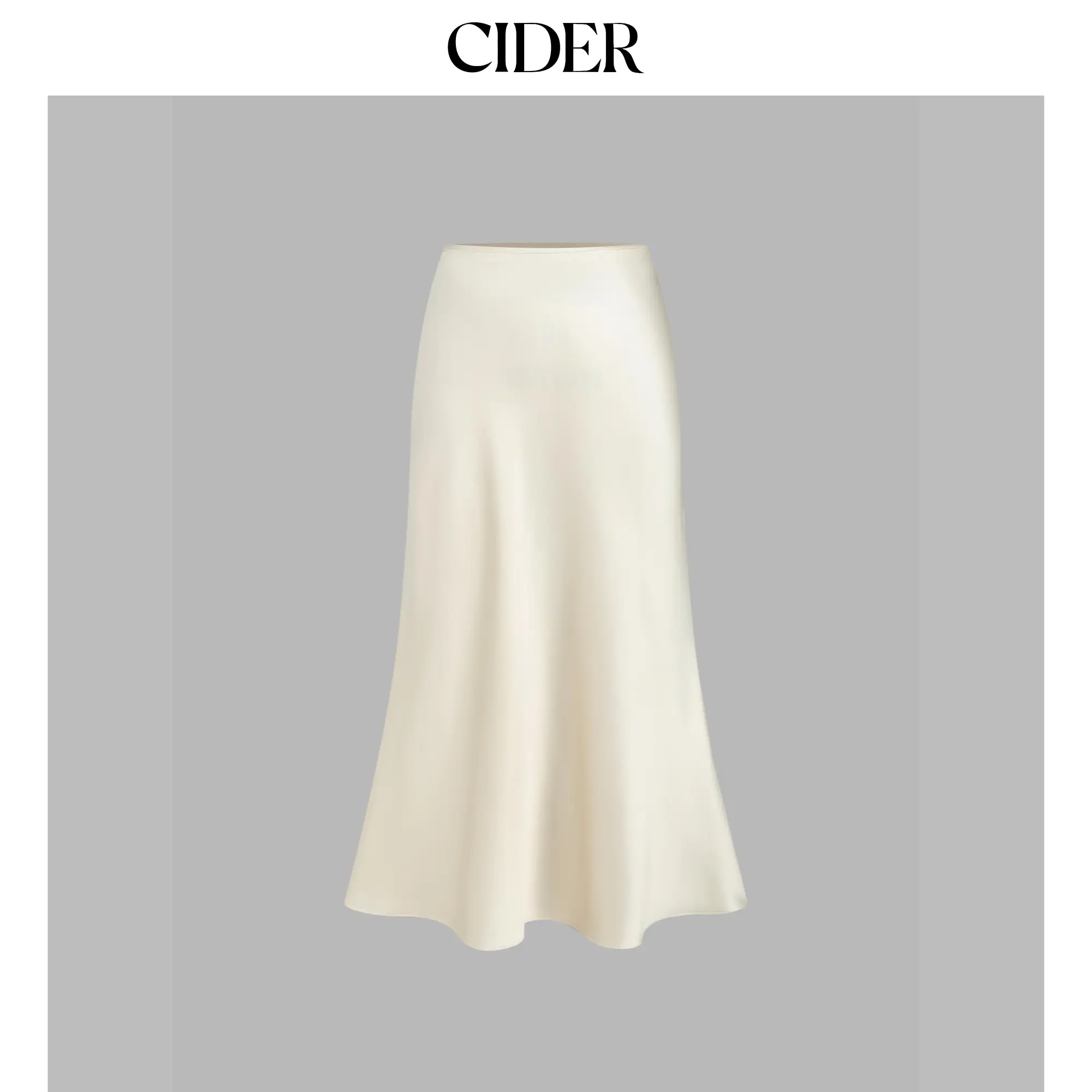 Cider Satin Solid Ruffle Maxi Skirt