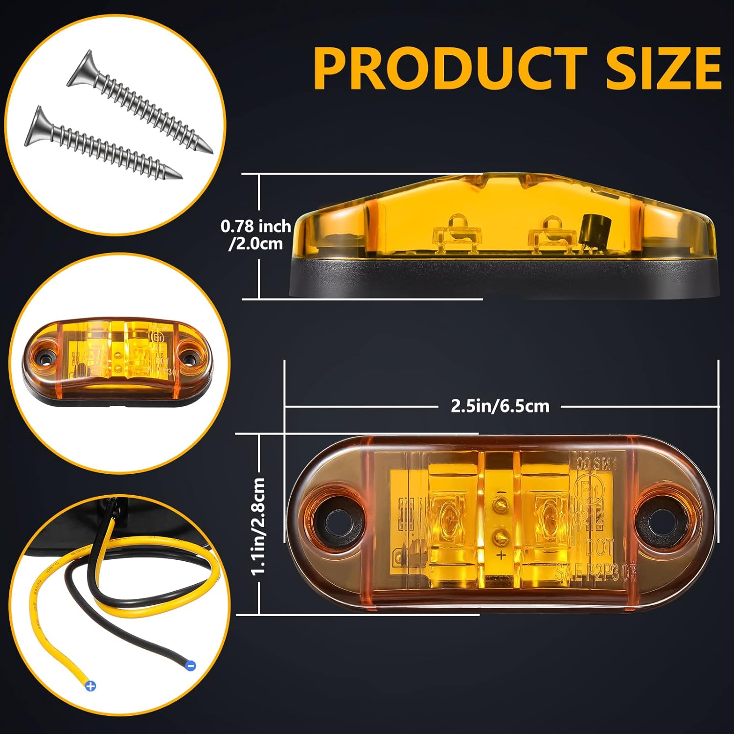 10 count 2.5 Inch LED Trailer Lights 2 Diode Waterproof LED Trailer Side Marker Lights Oval Signal Running Lights For Truck Boat RV 10 count 2.5 Inch LED Trailer Lights 2 Diode Waterproof LED Trailer Side Marker Lights Oval Signal Running Lights For Truck Boat RV