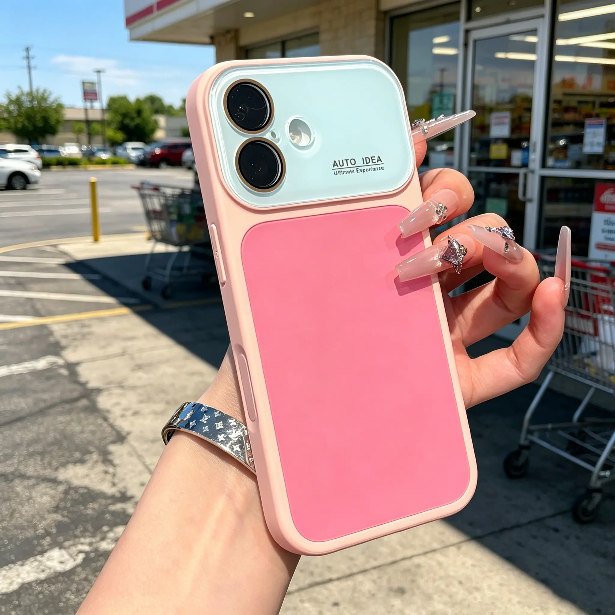 Dopamine Color Block Phone Case, Cute Two-Tone Matte Soft TPU Bumper & Hard PC Back, Full Lens Protection, Aesthetic Glossy , Compatible with iPhone 17/16/15/14/13 Pro Max Plus Air