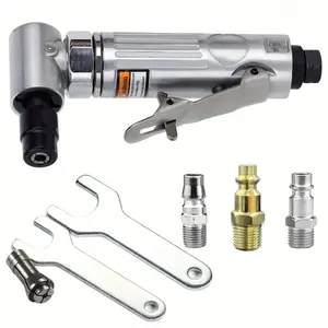 Highspeed Die Grinder, Angle Grinders, 22000 RPM 1/4' Air-Powered 90-Degree Angle Die Grinder | Polishing Tool with 1/4' & 1/8' Collets for Grinding, Cutting, Welding Repair, Deburring - Ergonomic Grip, Lock Off Throttle, Rear Exhaus