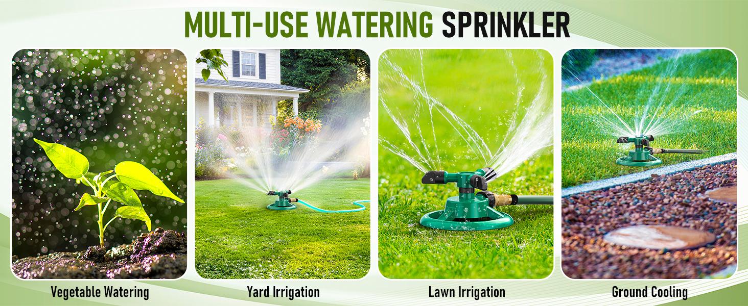 Water Fun!Sprinklers for Yard, Lawn & Garden Sprinkler Automatic 360 Rotating for Large Area Coverage, Grass Water Sprinkler for Kids and Pets
