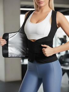 women's adjustable velcro sauna tank top, tummy control sleeveless sauna top for women, workout gym exercise clothing