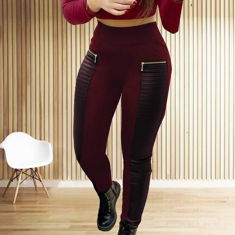 Plus Size   Womenswear  Leggings, Stylish Zip Front Casual High Waist Stretchy Leggings, Women's Plus Size Clothing  Bottom