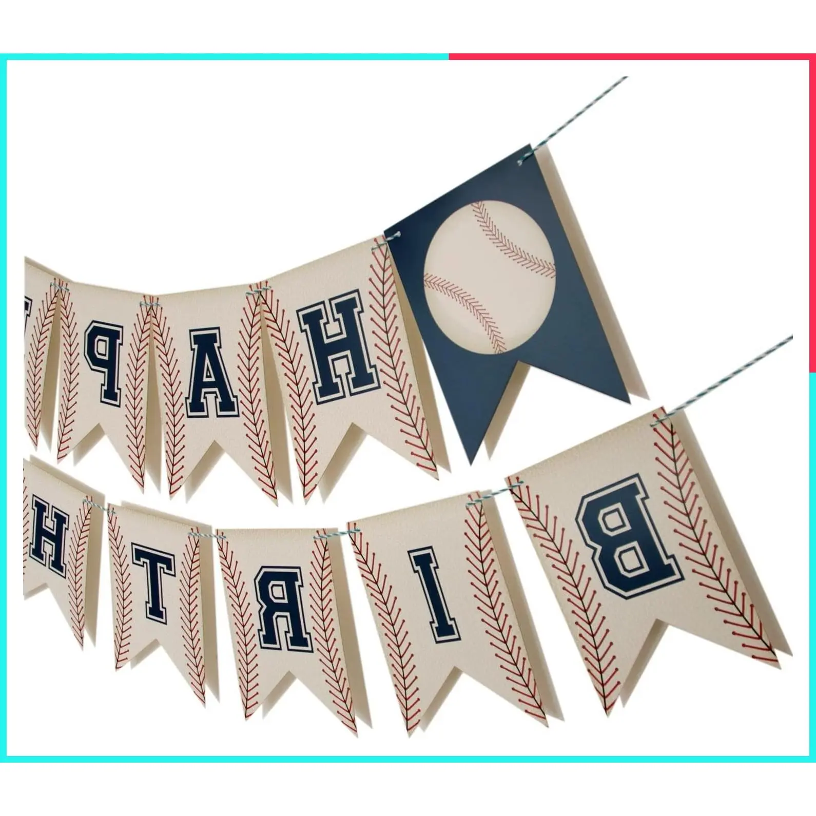 Baseball Birthday Banner and Party Garland Set, Baseball Theme Birthday Party Decorations, Birthday Party Supplies