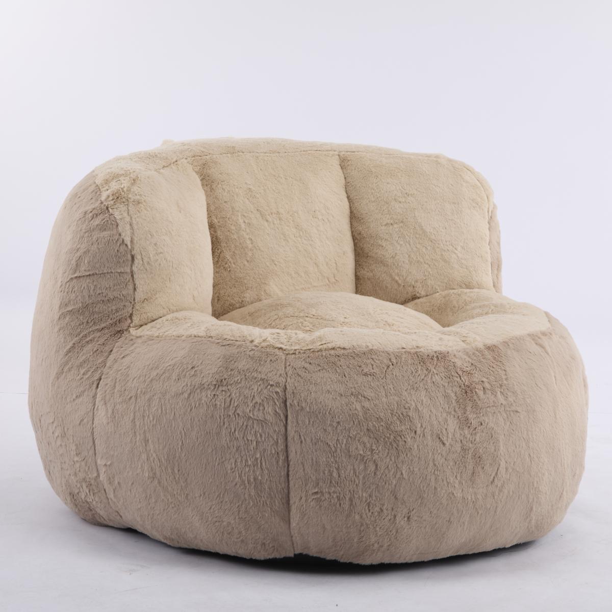 Oversized Bean Bag Chair, Multicolor Faux Fur Couch, Large Lounger Sofa for Living Room, No Assembly Required
