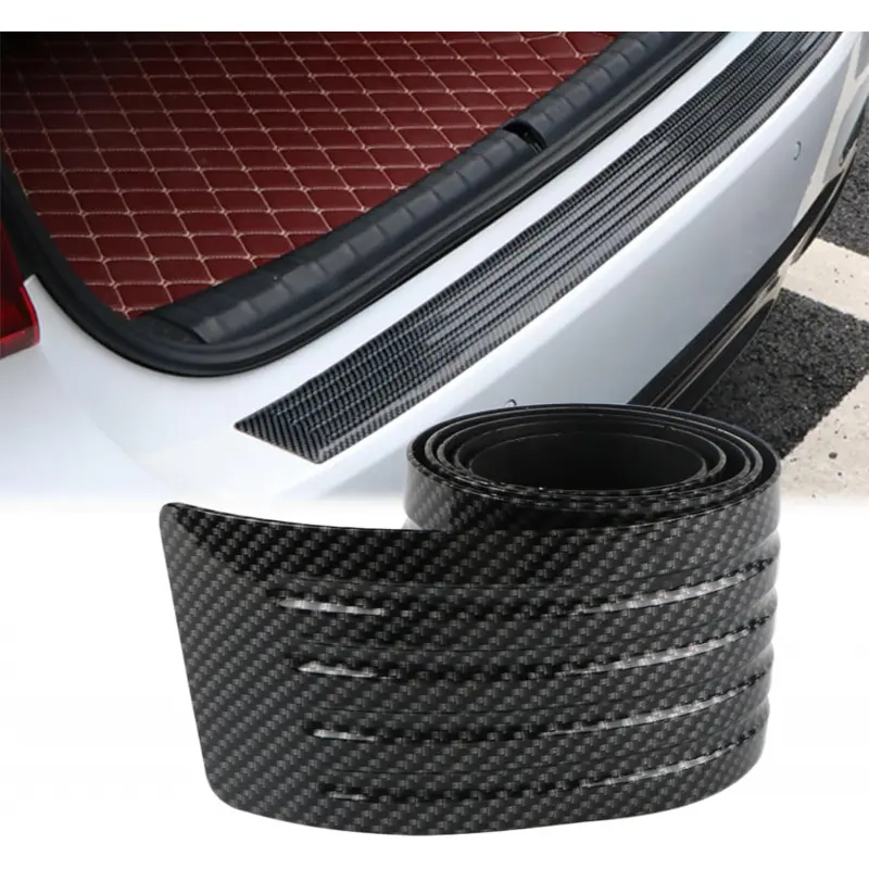 90CM/104CM Car Rear Bumper Protector Guard Door Sill Protector Anti-Collision Trunk Guard Strip Car Rear Trim Anti-Scratch Door Entry Sill Guard Rubber Vehicle Trim Cover Protection Car Accessories