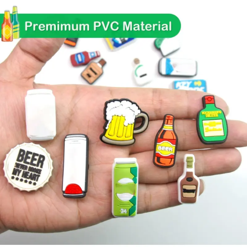 25Pcs Beer Themed Croc Charms Set | Premium PVC Alcohol Bottle Shoe Charms | Funny Drink Shoe Decorations for Clogs Sandals Party Gift