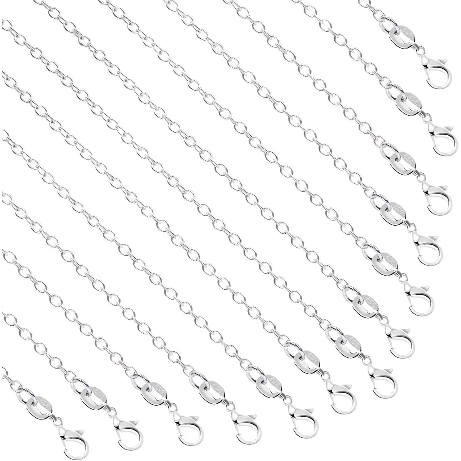 Necklace Chains, 15 Pack  Necklace Chains Bulk Plated  Chain Necklace for  Making, 18 Inches