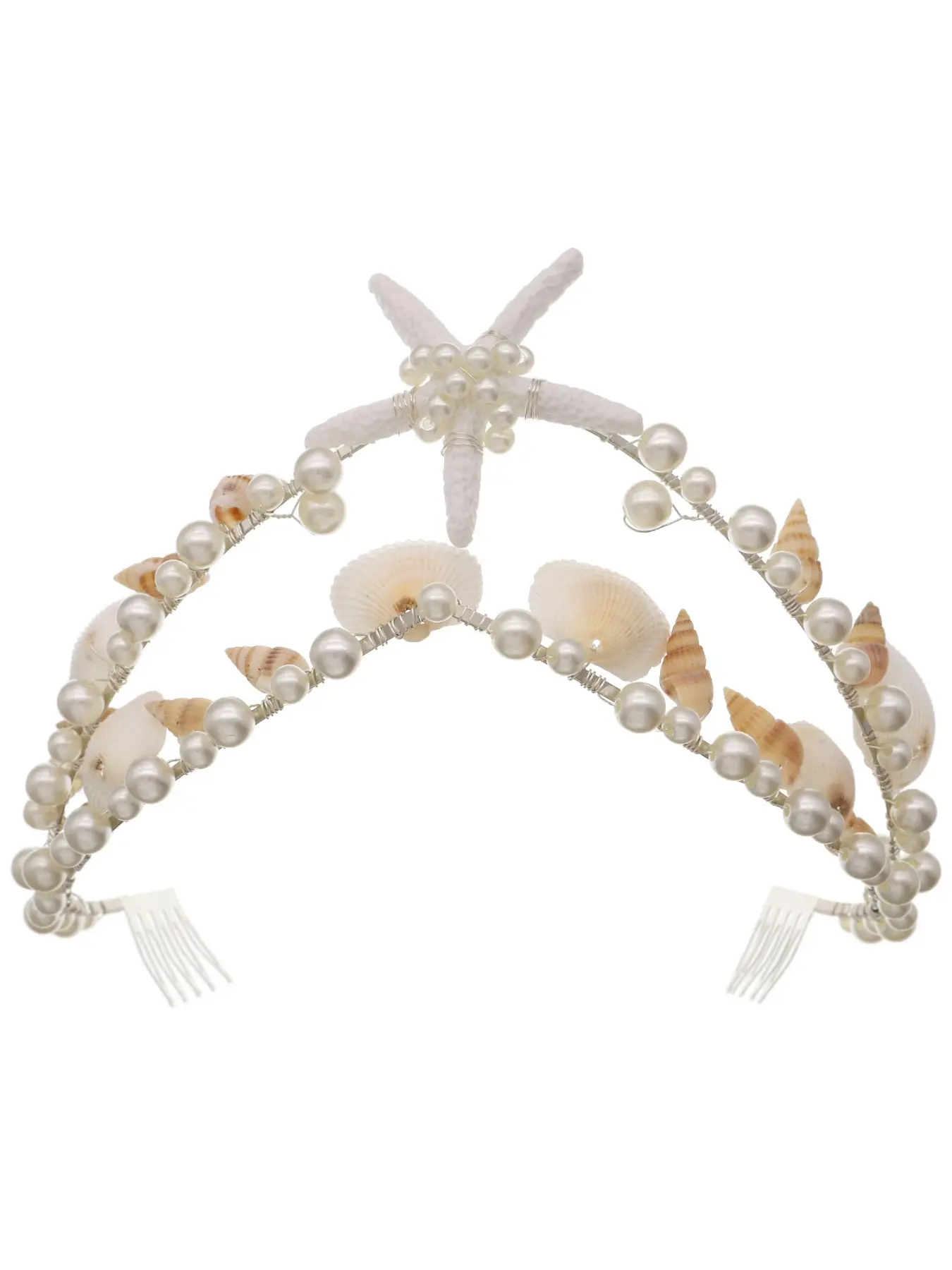 European and American Shell Pearl Crown Resort Starfish Conch Headband Mermaid Princess Photo Atmosphere Hair Accessory