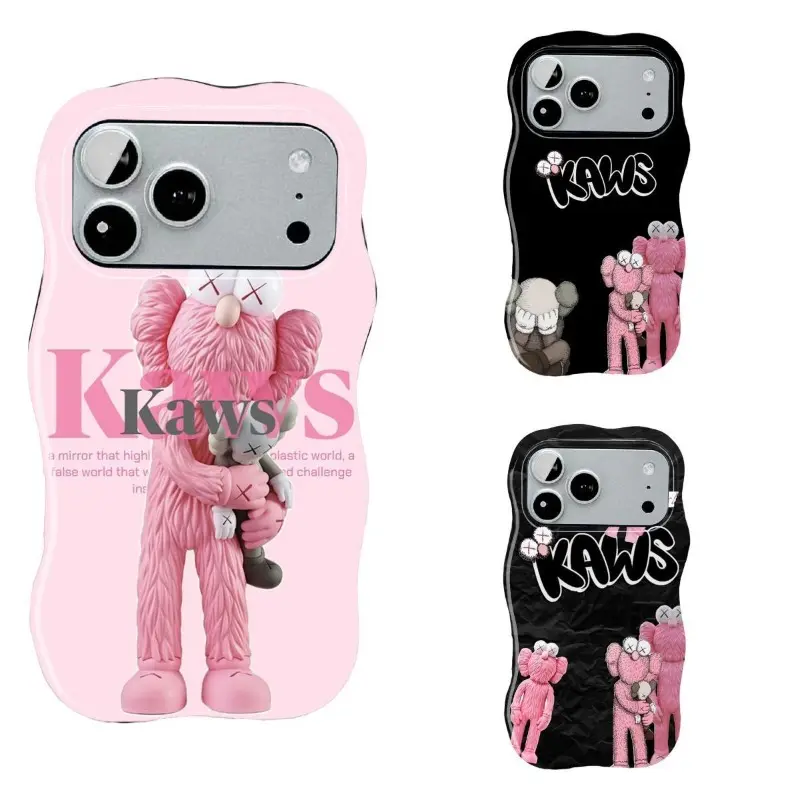 Waterproof Shockproof K-Kaws Sitting Figure Print Dual-Layer Protective Phone Case Fits Full iPhone 11-17 Series & Samsung S23-S26 LUMN Studio