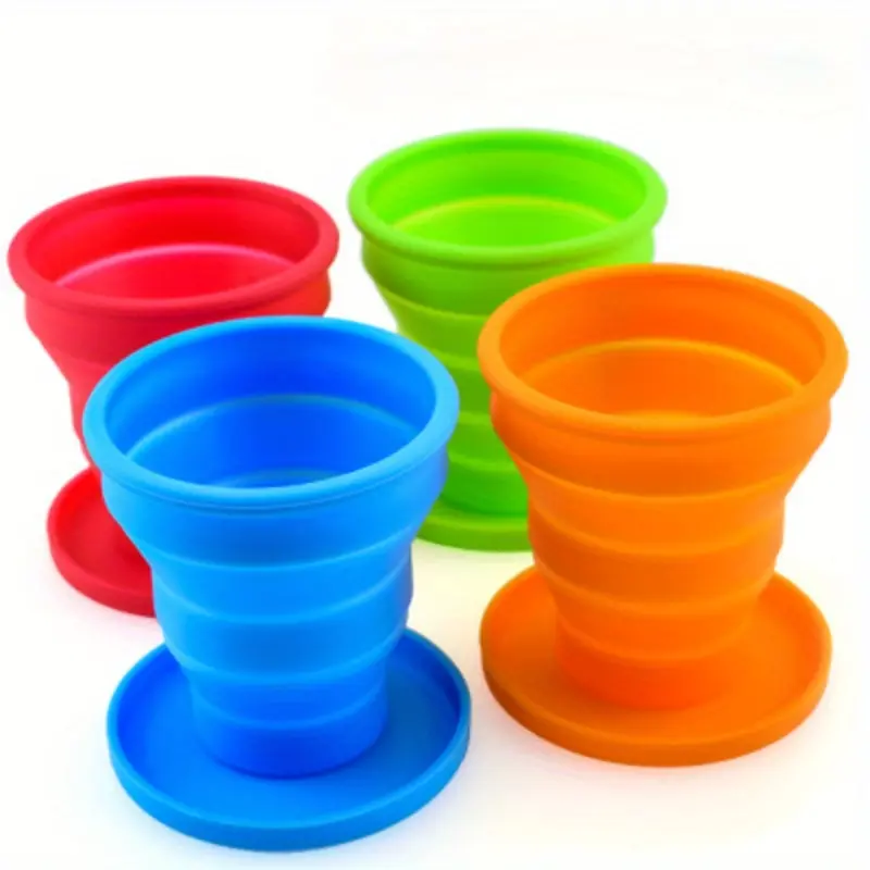 4pcs Portable Silicone Telescopic Drinking Collapsible Folding Cup Travel Camping wo0
