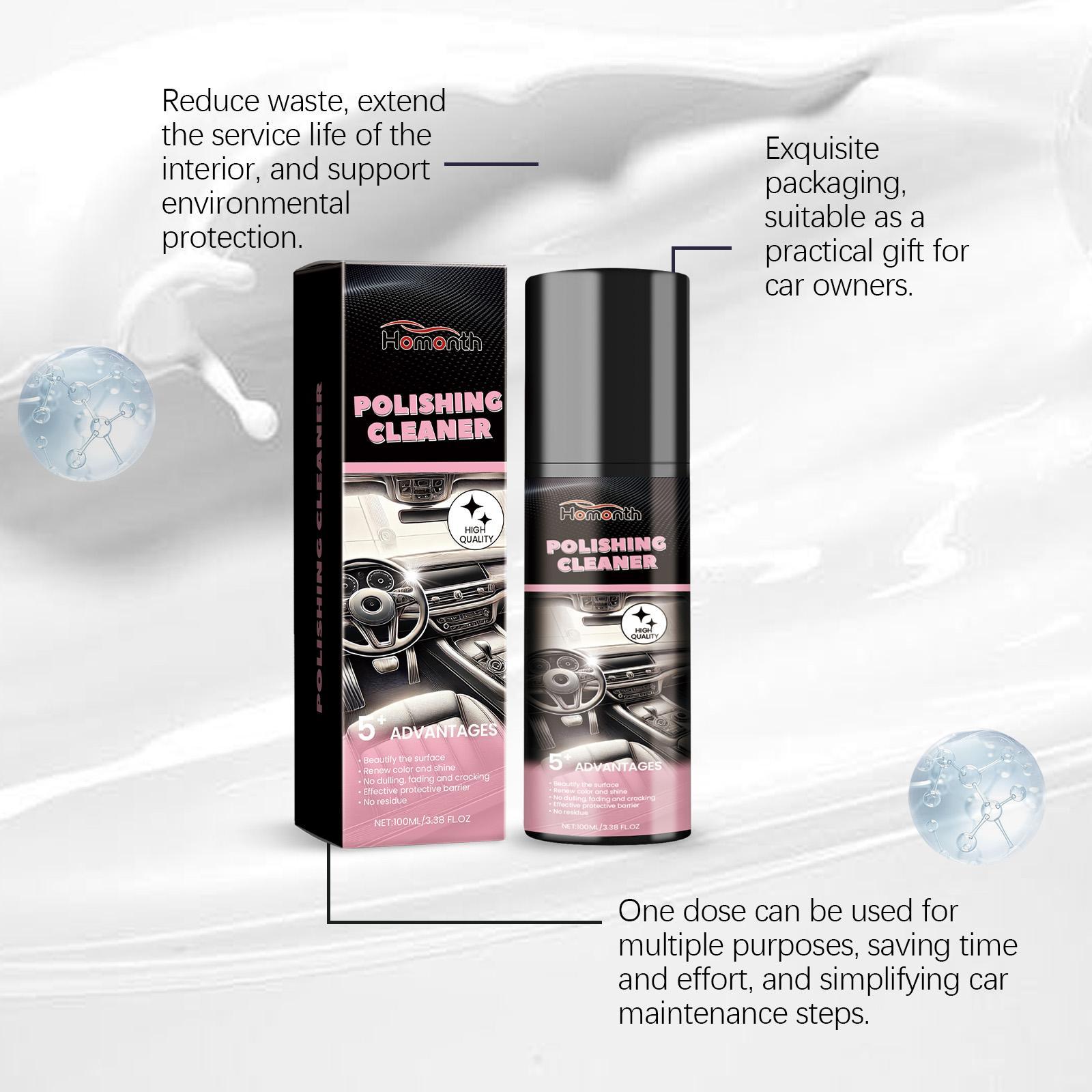 Car interior Cleaner-UltimateProtection for Vinyl, Rubber, and PlasticSurfaces Car Interior Detailer andProtectant, waterless Spray Wax:Plastic.Rubber, Leather Cleaner for Carnteriors&Exteriors、Quick Detailer Automotive Care、Durable Protection Glossy