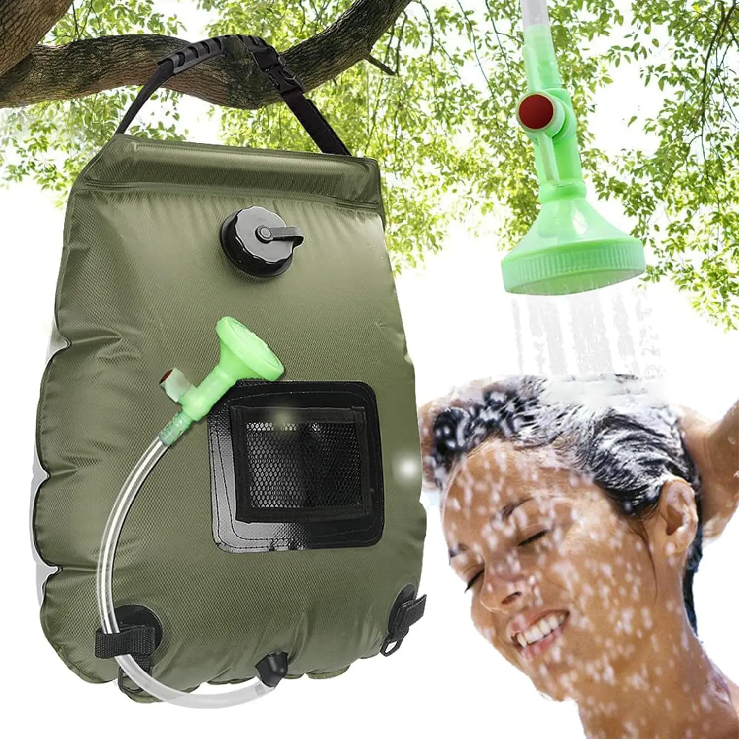 Solar Shower Bag |   5 Gal/20L Solar Heating Camping Shower Bag |   Removable Hose |   On-Off Switchable Shower Head |   Portable Shower |   Traveling Shower |   Portable Shower  Beach Swimming, Hiking