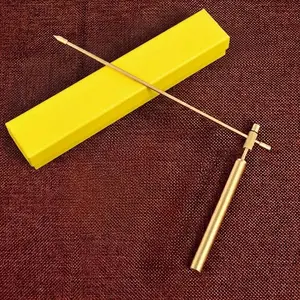 Copper L-Shaped Dowsing Rod with Storage Case, Reusable Brass Treasure Hunting & Water Detection Tool, Portable Outdoor Exploration Equipment for Finding Lost Items