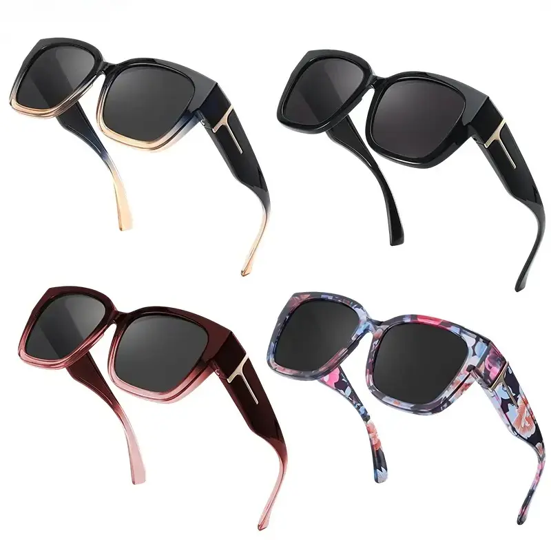 Unisex 4-Pack Solid Polarized Fit-Over Sunglasses - Sleek Rectangular Mirrored Frame, Rectangle Styles, UV400 Lenses, Anti-Glare Protection, Durable Shades for Prescription Glasses Wearers, Driving, Rectangle Styles Sunglasses, Sleek Rectangular Sunglasse
