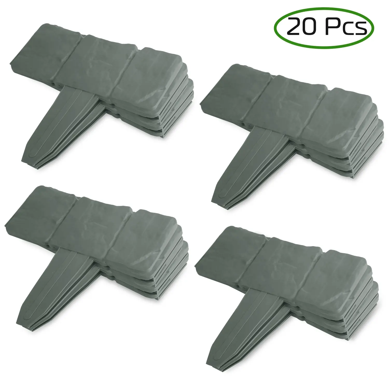 Plastic Garden Edging 20 PCS Cobbled Look Lawn Border for Outdoor Leisure Recreation