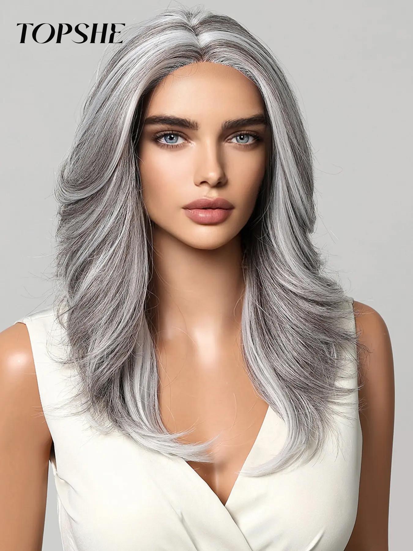 Elegant Long Curly Wig, Hand-Woven Lace, Breathable and Lightweight, Natural Look, Fashionable Style, Medium Length, All Seasons