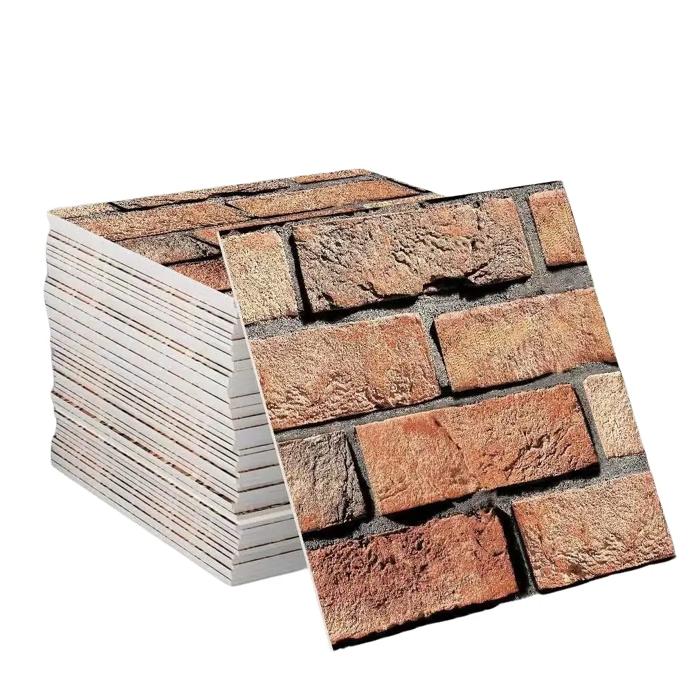 3D Retro Brick Pattern Tile Stickers, 20-piece Set, Self-adhesive Foam Wall Stickers with Thickened Design, Easy to Peel and Stick, Neat to Cut, Ideal for Decoration of Living Rooms, Bedrooms and Kitchens at Home, Accent Wall Peel and Stick