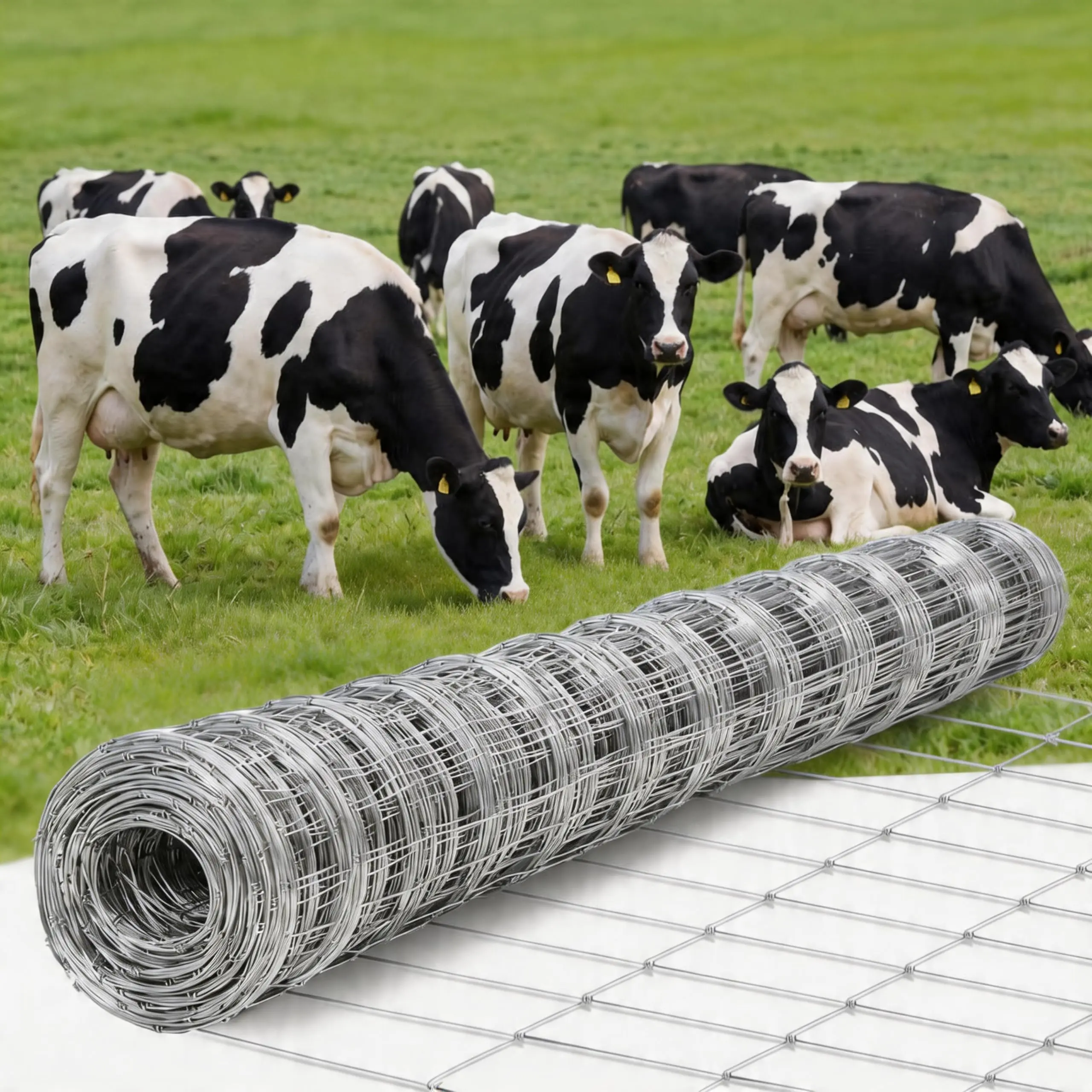 Farm Fence 6FT x 164FT, 6FT x 262FT, 12GA Livestock Fence, Goat Fence, Galvanized Cattle Fence, Heavy Zinc Coating Wire Fencing, for Goat Deer Yard Livestock Animals Protection