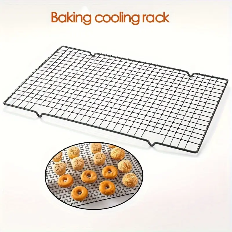 1 Piece of Steel Baking Rack, Oven Safety Cooling Rack for Kitchen Cooking and Baking, Black Grill and Metal Rack, and Biscuit Cooling Rack for Baking, Grilling, and Drying