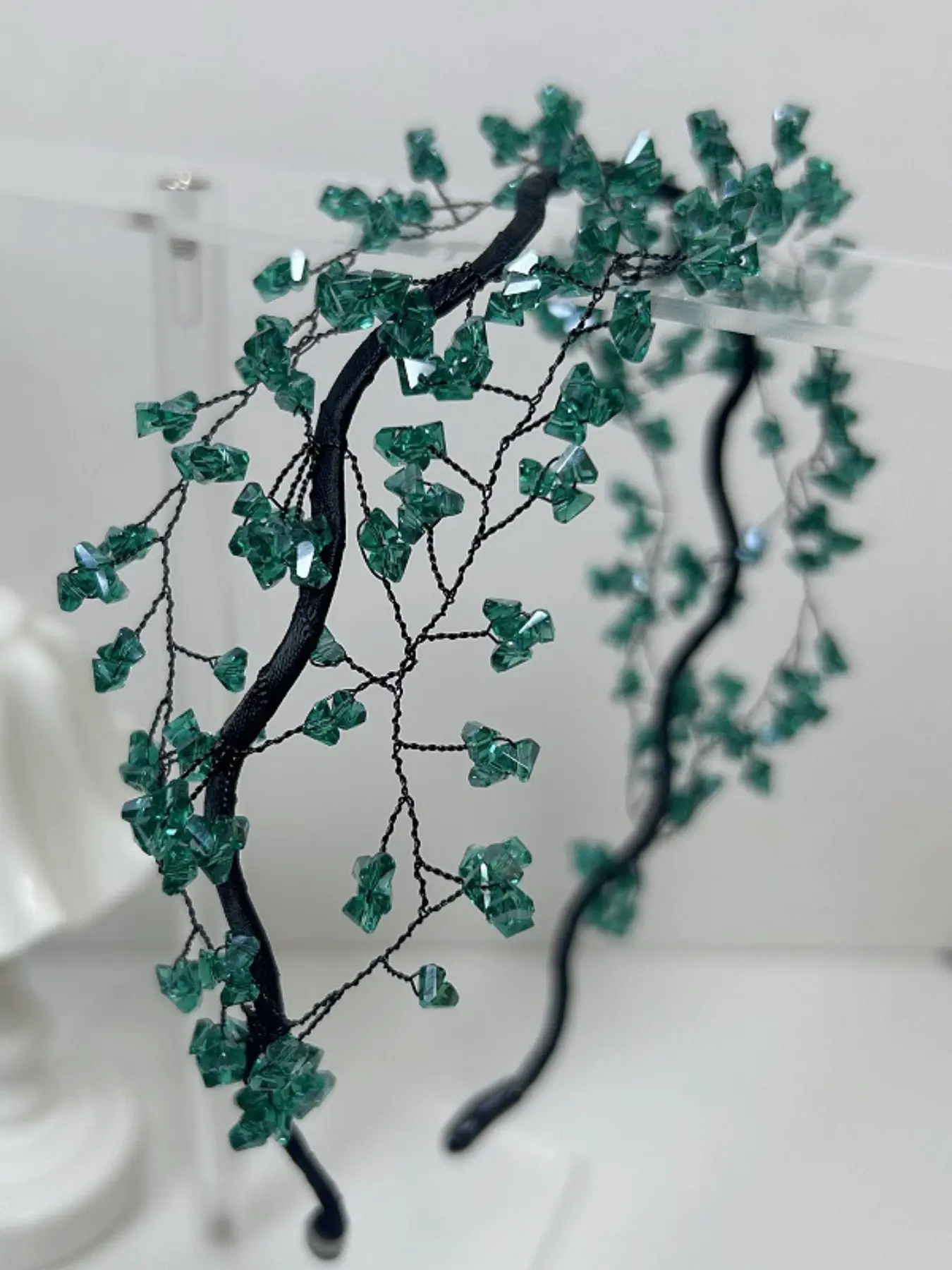 The Wizard of Oz ~ Super Fairy Irregular Green Beaded Fashion Headband Same Style Small Exquisite High-End Hair Accessory Chic Headbands Women Hairband