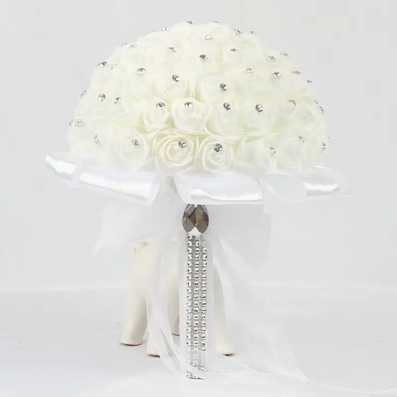 Handmade Artificial Rose Wedding Bouquet, Silk Decorative Floral Arrangement, Decorative Artificial Flowers, Perfect for Bridesmaids, Anniversary Gifts, Elegant Home Decor