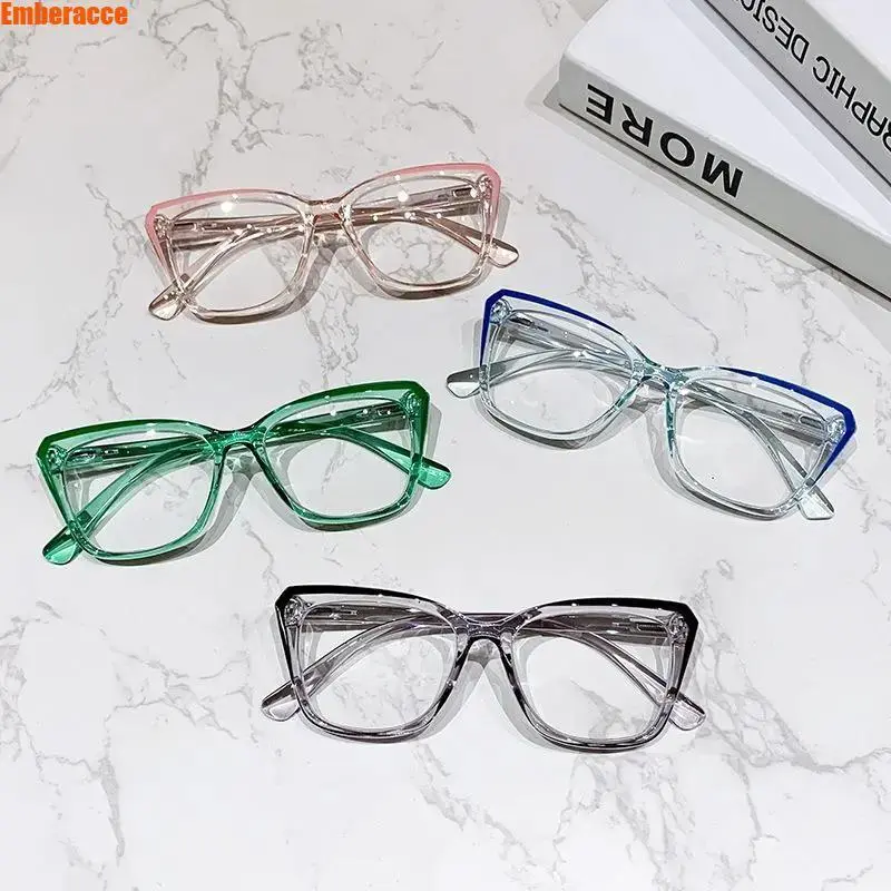 Reading Glasses for Men & Women,  Clear Square Frames, Non-Prescription Readers, Blue Light Style Eyewear for Office, Computer, Work & Daily Use